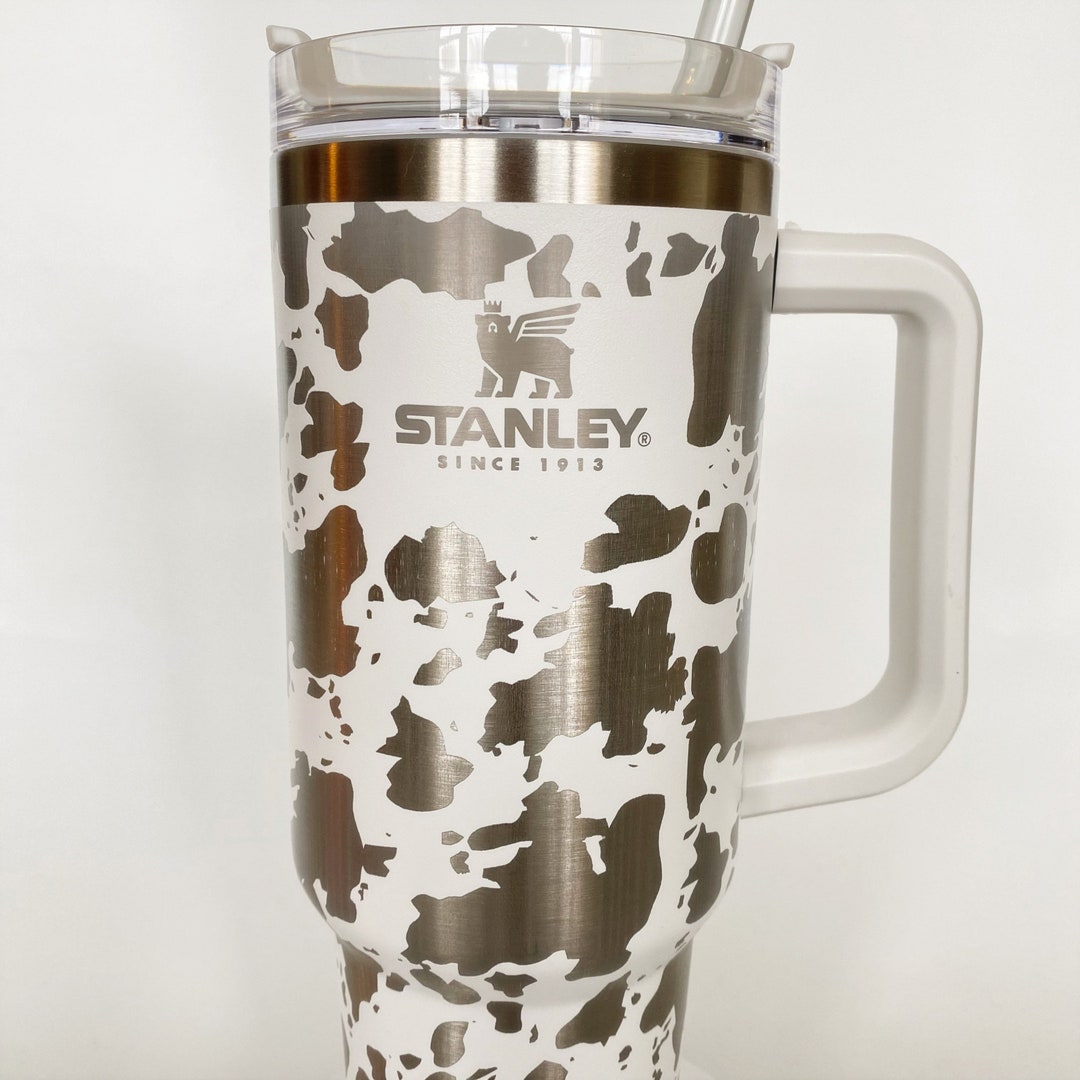 Cow Print Stanley 40oz Tumbler with Handle Stainless Steel Travel Mug  Non-Sublimation