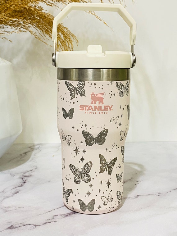 Butterflies Engraved Stanley 20 Oz Iceflow Flip Straw Tumbler 