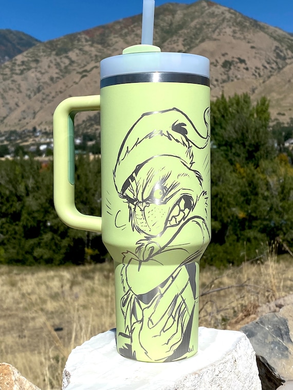Grinch 40oz Engrave Stanley Tumbler Merry Grinchmas Quencher - The