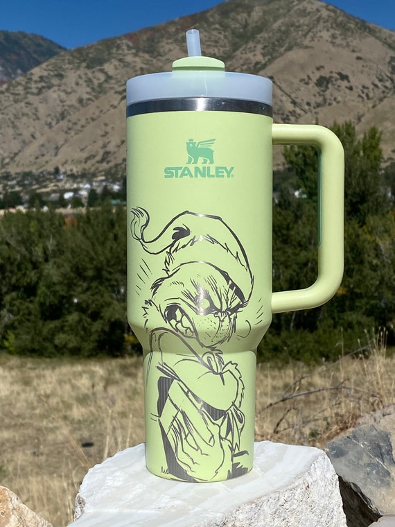 The Grinch Grinning Face 40 Oz Green Stainless Steel Tumbler With Handle :  Target