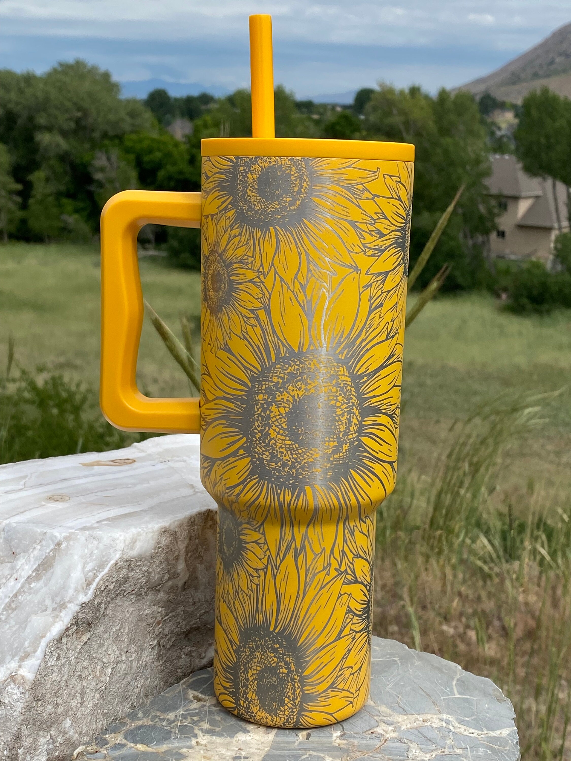 Simple Modern Engraved Tumbler Sunflower Trek Wildflower -  in