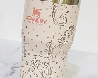 Unicorn Wonderland Engraved Stanley 20 oz IceFlow Flip Straw Tumbler