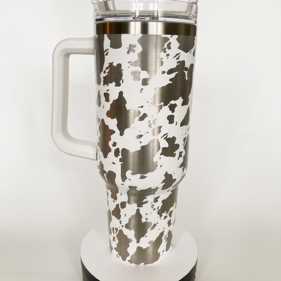 Cow Print Stanley 40oz Tumbler with Handle Stainless Steel Travel Mug  Non-Sublimation