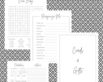 Baby Shower Bundle | Gender Neutral Baby Shower | Baby Shower Games | Printable | Word Search | Modern, Minimalist Baby Shower