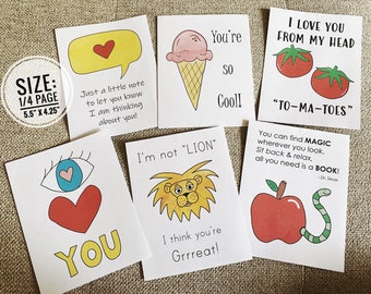 Lunch Box Love, Note Cards, Notes for Kids, Printable Encouragement, Love Notes for Children, School Days