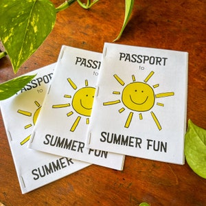 Paspoort voor Summer Fun | Zomeractiviteitenboekje | Familieplezier | Ideeën voor de zomer | Aangepast paspoortoptie beschikbaar