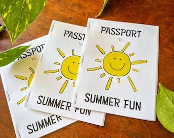 Passport to Summer Fun | Summer Activity Booklet | Family Fun | Ideas for Summer | Custom Passport Option Available