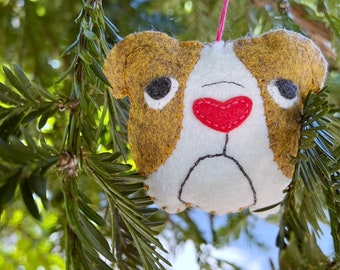 PDF Pattern - English Bulldog, English Bully, Hand Sewn, Sewing Pattern, No Sew, Holidays, Christmas Ornament Pattern, softie pattern