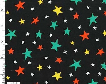 BTY Atomic Bot Black Wonder Stars Michael Miller  Mid century 100% of your purchase goes to charity