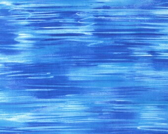 Calm waters rare Michael Miller Mid Century BLUE WATER fabric beautiful RETRO shimmering by the yard