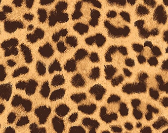 Half Yard BTY On the Wild Side - Leopard Spot Closeup - Warm Sand Fabric 100% of your purchase goes to charity