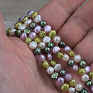 Cultured Pearls -  5-7 mm Baroque Multi Colour - Spring Mix