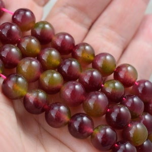 Bi Colour Tourmaline Beads Smooth Round Beads 10 mm image 1