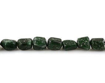 Green Aventurine Tumbled Nuggets / Dark Green / Beads - Natural Gemstone
