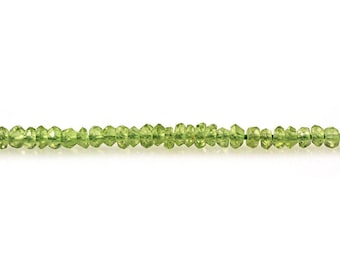 Peridot Beads - Faceted Rondelle  - 2.5 - 3 mm - Natural Gemstone Beads