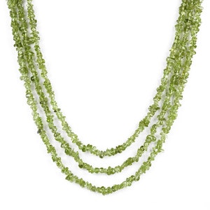 Peridot Chips / Beads - Natural Gemstone Chips - Long Strand
