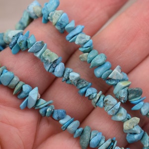 Turquoise  Chips / Beads - Natural Gemstone Chips - Long Strand