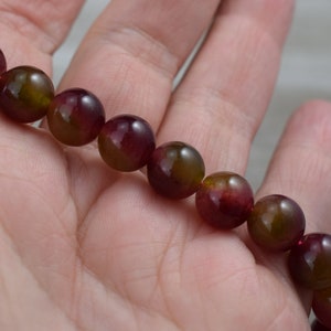 Bi Colour Tourmaline Beads Smooth Round Beads 10 mm image 3