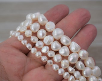 Freshwater Pearls -  Natural White Nugget Pearls Choice of Size