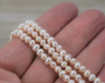 Freshwater Pearls - Oval - Creamy White - 4x3 mm