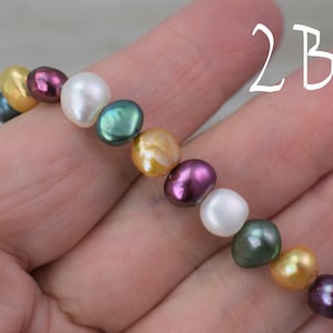 Cultured Pearls - 7-9 mm Baroque Multi Colour - Choice of Colour Mix
