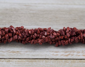 Natural Red Jasper Chips / Beads - 5-7 mm - Semi-precious Stone Beads