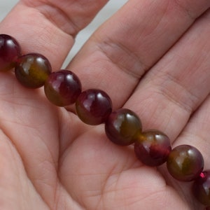 Bi Colour Tourmaline Beads Smooth Round Beads 10 mm image 4