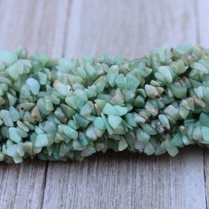 Chrysoprase Chips / Beads - Natural Gemstone Chips - 34-35" Long Strand