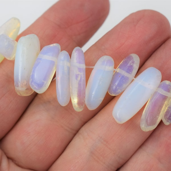 Opalite Nuggets - Smooth Polished Briolette Style Nuggets -Side Drilled - Semi-precious Stone Beads - 13-22 mm