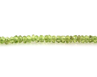 Peridot Beads - Faceted Rondelle  - 3.5-4 mm - Natural Gemstone Beads