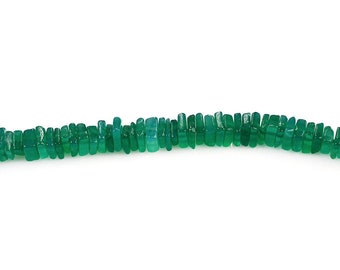 Green Onyx Square Heishi Beads - Flat Square Beads - approx 6 mm - Natural Gemstone Beads