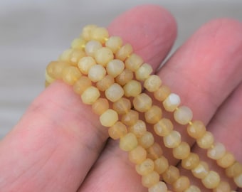 Yellow Opal Faceted Rondelle Beads - 4.5 mm - Natural Gemstone Beads