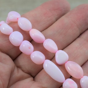 Pink Opal Tumble Beads - 7-15 x 6 mm - Dyed Natural Gemstone Bea