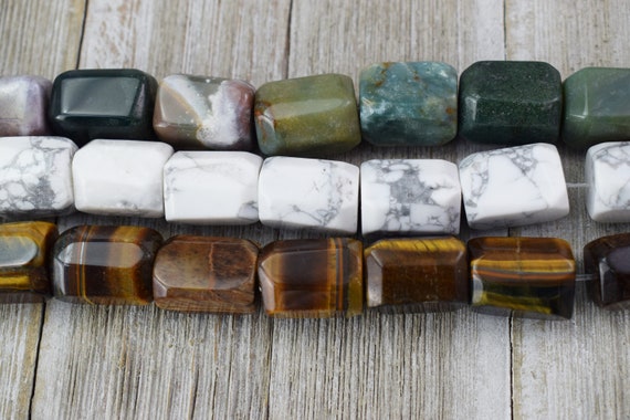 Extra Large Faceted Column Beads Semi precious Beads Choice of