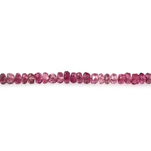 Pink Tourmaline Beads - Faceted Rondelle  - 4 - 4.5 mm - Natural Gemstone Beads