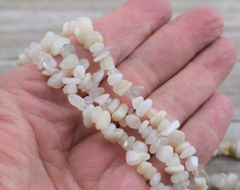 White Moonstone Chips - Natural Gemstone Chips