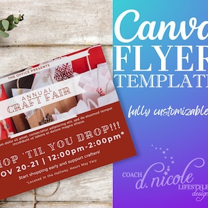 2 Craft Fair Flyer Templates, Editable in Canva | Graphic Design Template