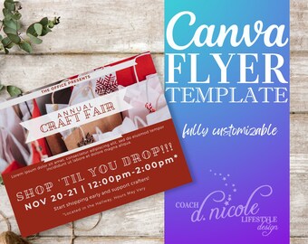 2 plantillas de volantes de feria artesanal, editables en Canva / plantilla de diseño gráfico