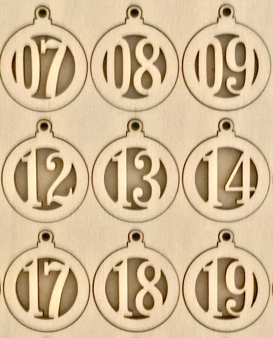 Wooden Laser Cut Advent Calendar Numbers 35mm High Christmas Etsy