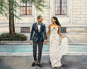 Custom wedding painting in watercolor