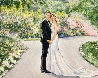 Custom wedding painting in watercolor