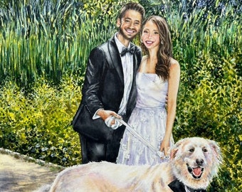 Custom wedding painting in watercolor