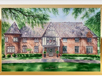 Custom House Portrait/House Watercolor/House Watercolor Painting from Photo/Commission Painting of the House