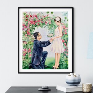 Custom wedding painting in watercolor image 7