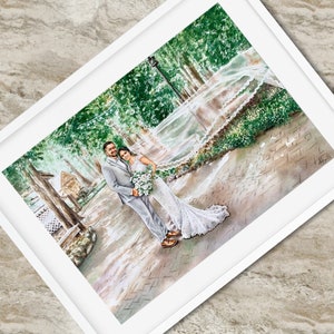 Custom wedding painting in watercolor image 7