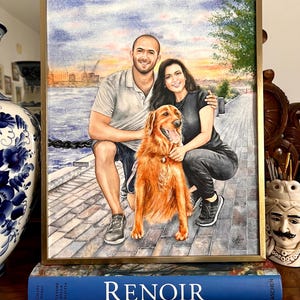 Custom Watercolor Portrait of Two People | Personalized Couple, Parent & Child, or Pet Owner Gift | Handpainted Art from Photo image 20