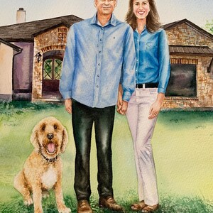 Custom Watercolor Portrait of Two People | Personalized Couple, Parent & Child, or Pet Owner Gift | Handpainted Art from Photo image 16