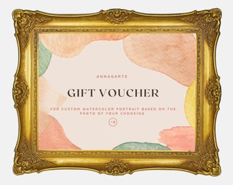 Gift Voucher for Custom Watercolor Painting from your Photo