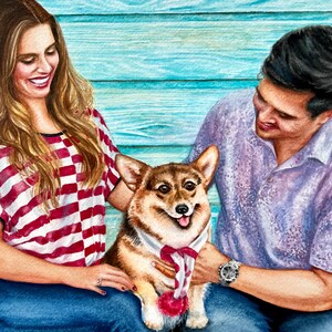 Custom Watercolor Portrait of Two People | Personalized Couple, Parent & Child, or Pet Owner Gift | Handpainted Art from Photo image 17