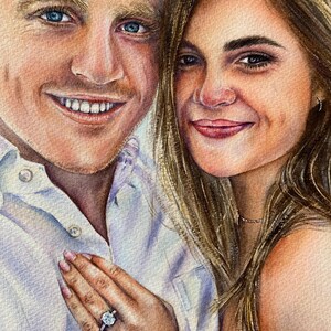 Personalized Couple Portrait Painting | Custom Anniversary, Honeymoon or Engagement Gift | Handpainted Watercolor from Photo image 18